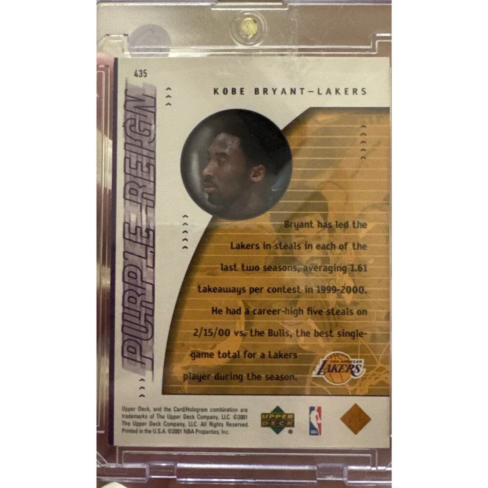 2000-01 Upper Deck Game Jersey Edition KOBE BRYANT Purple Reign #435 Lakers HOF